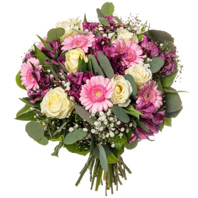 Alstromérie a bílé růže Alstromérie a bílé růže